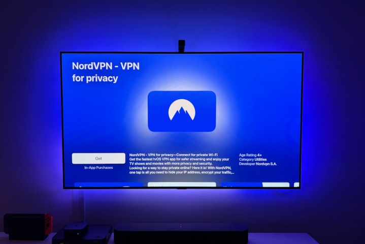 L'application NordVPN sur l'App Store sur Apple TV.